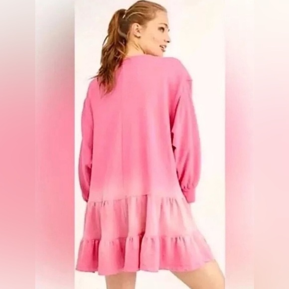 Free people we the sunny pink oversized slouchy sweater shirt dress